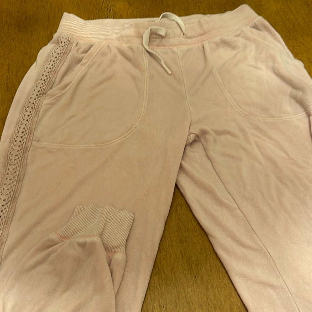 Light pink PJ salvage longe pants.